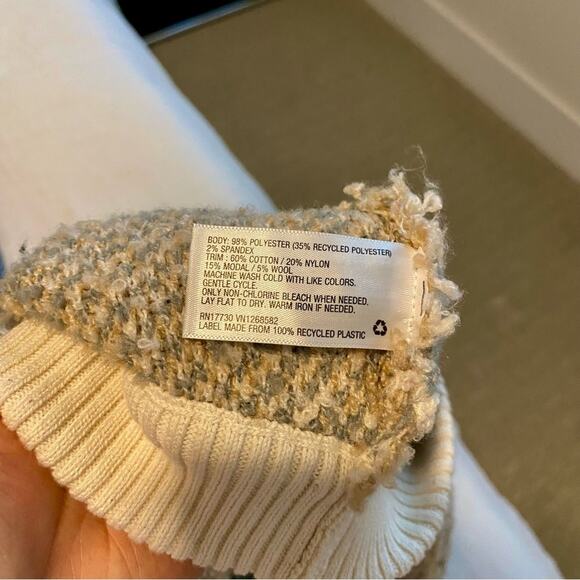 Sandy Liang Target Sherpa Pocket Comfy Boho Shabby Chic Colorblock Sweater - Picture 4 of 6